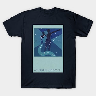 Aquarius the Water Bearer, Vintage Signs of the Zodiac T-Shirt